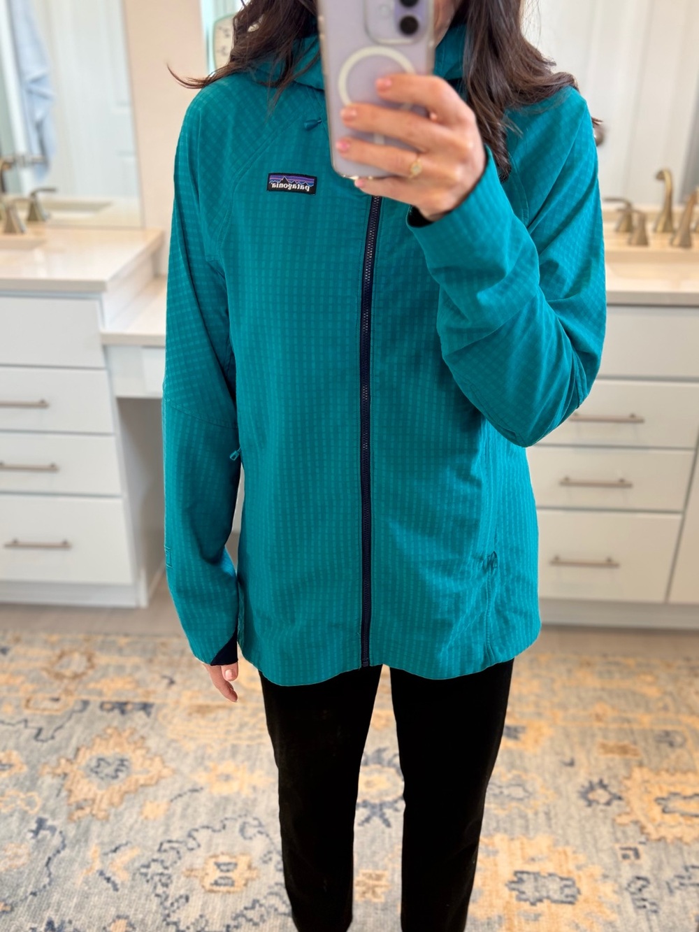 Patagonia Hooded Utility Zip-up in Teal (Patagonia R1 predecessor)